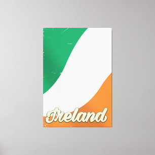 Reisetposter für die nationale Flagge Irlands Leinwanddruck