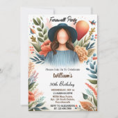 Reiseüberraschung Globe Abschied 30. Geburtstag Einladung (Vorderseite)