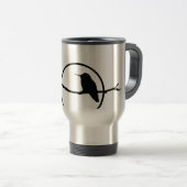 Reiseumarmung - Hummingvogel und Sonne in Silhouet Reisebecher (VorderseiteRechts)