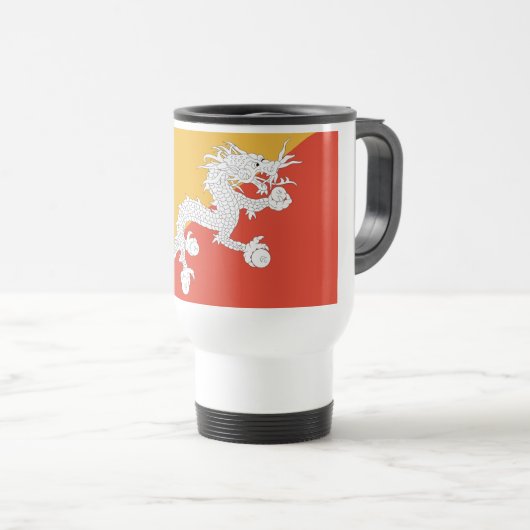 Reiseumarmung mit Flagge Bhutans Reisebecher (VorderseiteRechts)