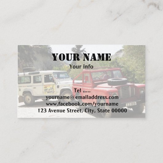 Reiseunternehmen Visitenkarte (Rückseite)