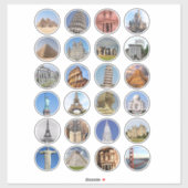 Reiseurlaubswunder der Welt-Collage Sheet Aufkleber (Blatt)