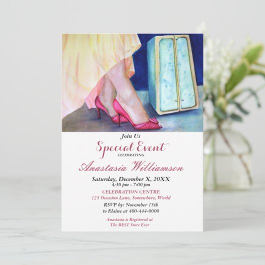 REISEVERANSTALTUNG IM PARTY EINLADUNG (Stehend Vorderseite)