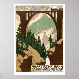 Reiseverkehr in der Schweiz im Vintage-Stil Poster