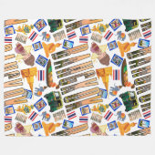 Reiseziel Bangkok Muster Fleecedecke (Vorderseite (Horizontal))