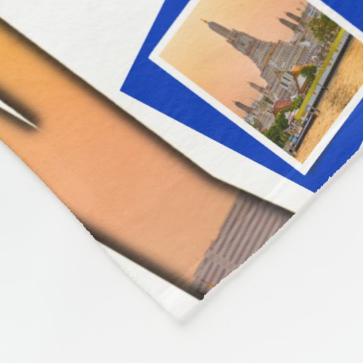 Reiseziel Bangkok Muster Fleecedecke (Ecke)