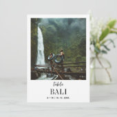 Reiseziel Foto Elegant Moderne Hochzeit Einladung (Stehend Vorderseite)