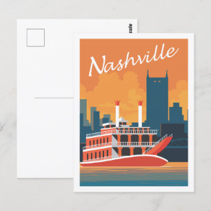 Reiseziel-Illustration Nashville Tennessee USA Postkarte
