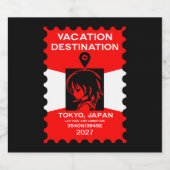Reiseziel Japan Schaumweinetikett (Einzelnes Label)