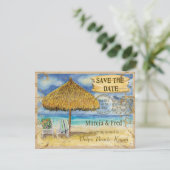 Reiseziel Paradies, Tropischer Strand Termin vorme Save The Date (Stehend Vorderseite)
