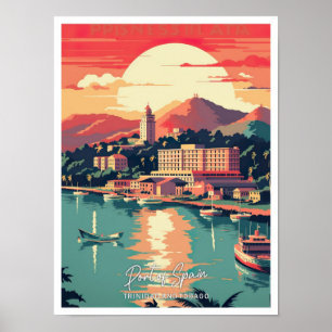 Reiseziel Port of Spain Illustration Poster