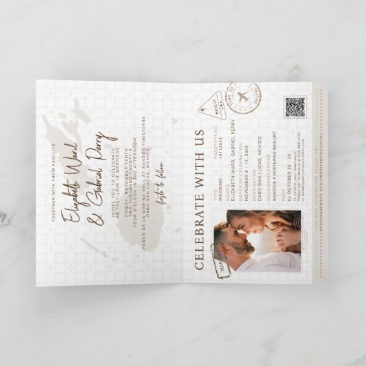 Reiseziel Qr Code Hochzeit Fidschi Einladung (Innenseite)