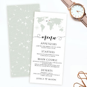 Reiseziel-Reise-Thema-Hochzeit-Weltkarte-Menüs