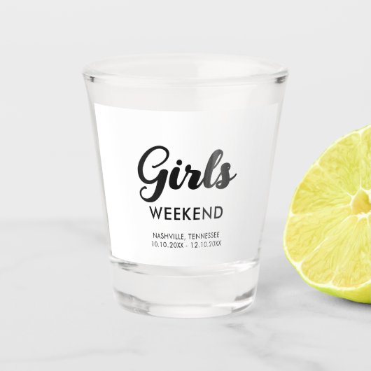 Reiseziel Spaß Matching Girls Wochenende Reise Schnapsglas (Vorderseite)