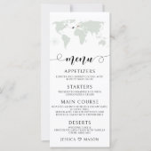 Reiseziel Thema Hochzeit Weltkarte Menüs (Vorderseite)