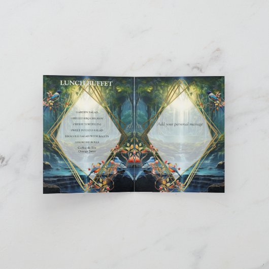 Reiseziel Wasserfall Unsere Welt Einladung (Innenseite)