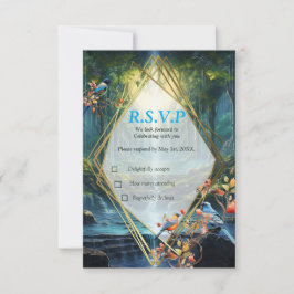 Reiseziel Wasserfall Unsere Welt RSVP Karte