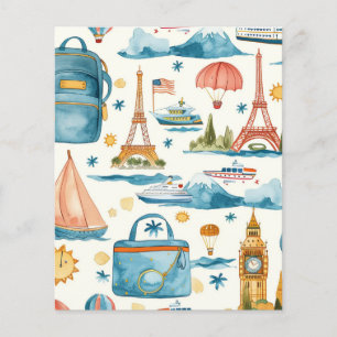 Reiseziel Wasserfarbe Scrapbook Papier