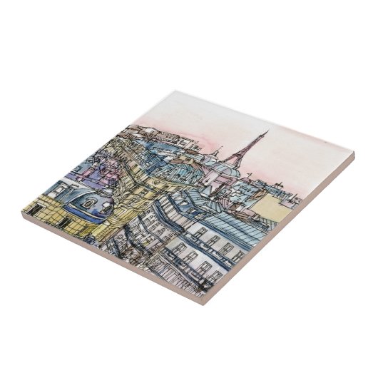 Reiseziele | Aquarell Eiffelturm & Paris Fliese (Seite)