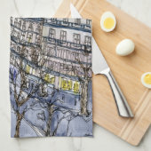 Reiseziele | Aquarell Eiffelturm & Paris Handtuch (Viertel Falte)