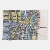Reiseziele | Aquarell Eiffelturm & Paris Handtuch (Horizontal)