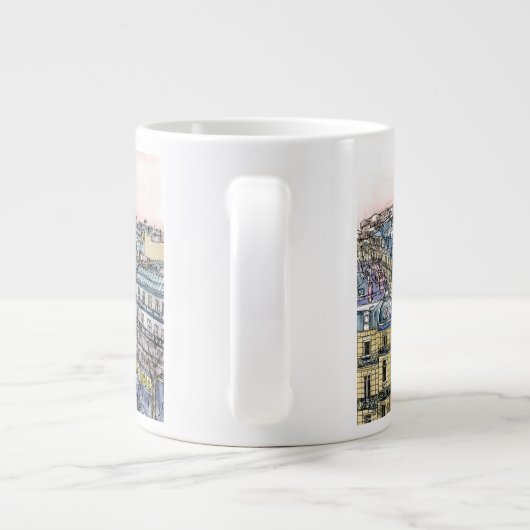 Reiseziele | Aquarell Eiffelturm & Paris Jumbo-Tasse (Rückseite)