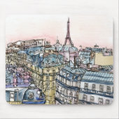 Reiseziele | Aquarell Eiffelturm & Paris Mousepad (Vorne)
