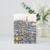 Reiseziele | Aquarell Eiffelturm & Paris Postkarte (Stehend Vorderseite)