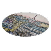 Reiseziele | Aquarell Eiffelturm & Paris Schneidebrett (Ecke)