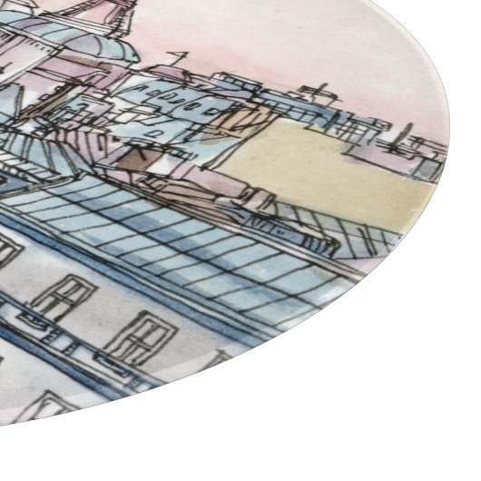 Reiseziele | Aquarell Eiffelturm & Paris Schneidebrett (Ecke)