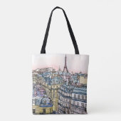 Reiseziele | Aquarell Eiffelturm & Paris Tasche (Rückseite)
