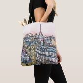 Reiseziele | Aquarell Eiffelturm & Paris Tasche (Von Nahem)