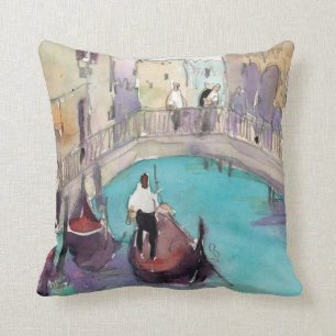 Reiseziele Aquarell Venedig Gondelfahrt Kissen