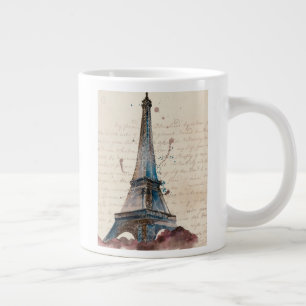 Reiseziele Briefe vom Eiffelturm Jumbo-Tasse