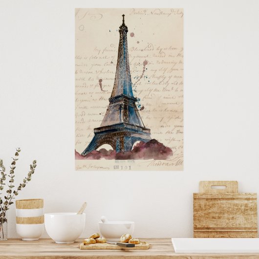 Reiseziele | Buchstaben aus dem Eiffelturm Poster (Küche)