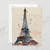 Reiseziele | Buchstaben aus dem Eiffelturm Postkarte (Vorne/Hinten)