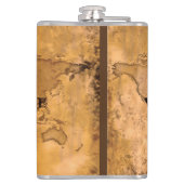 Reiseziele - Compass-Rose und Weltkarte Flachmann (Rückseite)