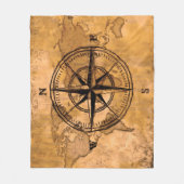 Reiseziele - Compass-Rose und Weltkarte Fleecedecke (Vorderseite)