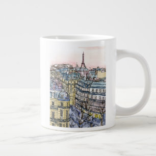 Reiseziele  Eiffelturm und Paris Jumbo-Tasse