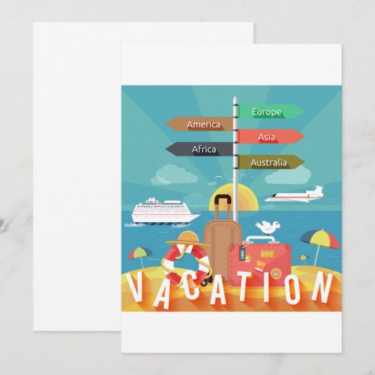 Reiseziele Einladung (Vorne/Hinten)