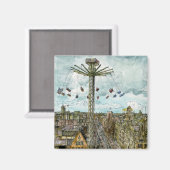 Reiseziele | European Swing Ride Watercolor Magnet (Vorderseite/Rückseite)
