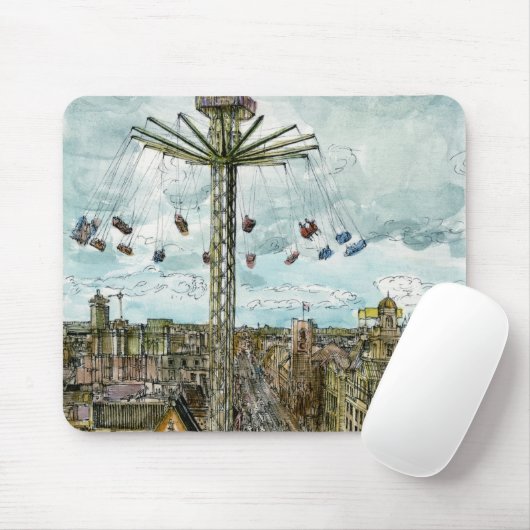 Reiseziele | European Swing Ride Watercolor Mousepad (Mit Mouse)