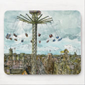 Reiseziele | European Swing Ride Watercolor Mousepad (Vorne)