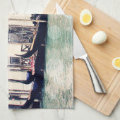 Reiseziele | Foto an der Wasserfront von Venedig Geschirrtuch (Viertel Falte)