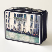 Reiseziele | Foto an der Wasserfront von Venedig Metall Lunch Box (Rückseite)