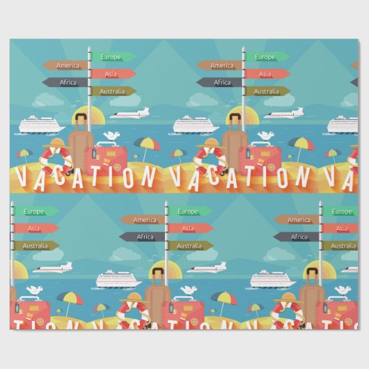 Reiseziele Geschenkpapier (Flach)