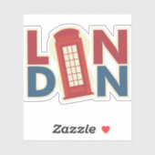 Reiseziele London Blue Red Phone Box Aufkleber (Blatt)