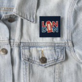 Reiseziele London Blue Red Phone Box Button (Beispiel)