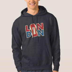 Reiseziele London Blue Red Phone Box Hoodie