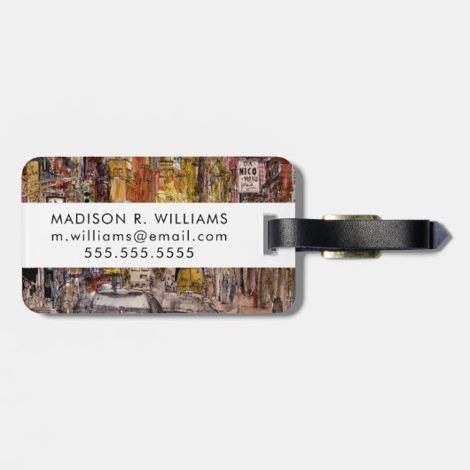 Reiseziele | New York City View of Little Italy Gepäckanhänger (Rückseite horizontal)